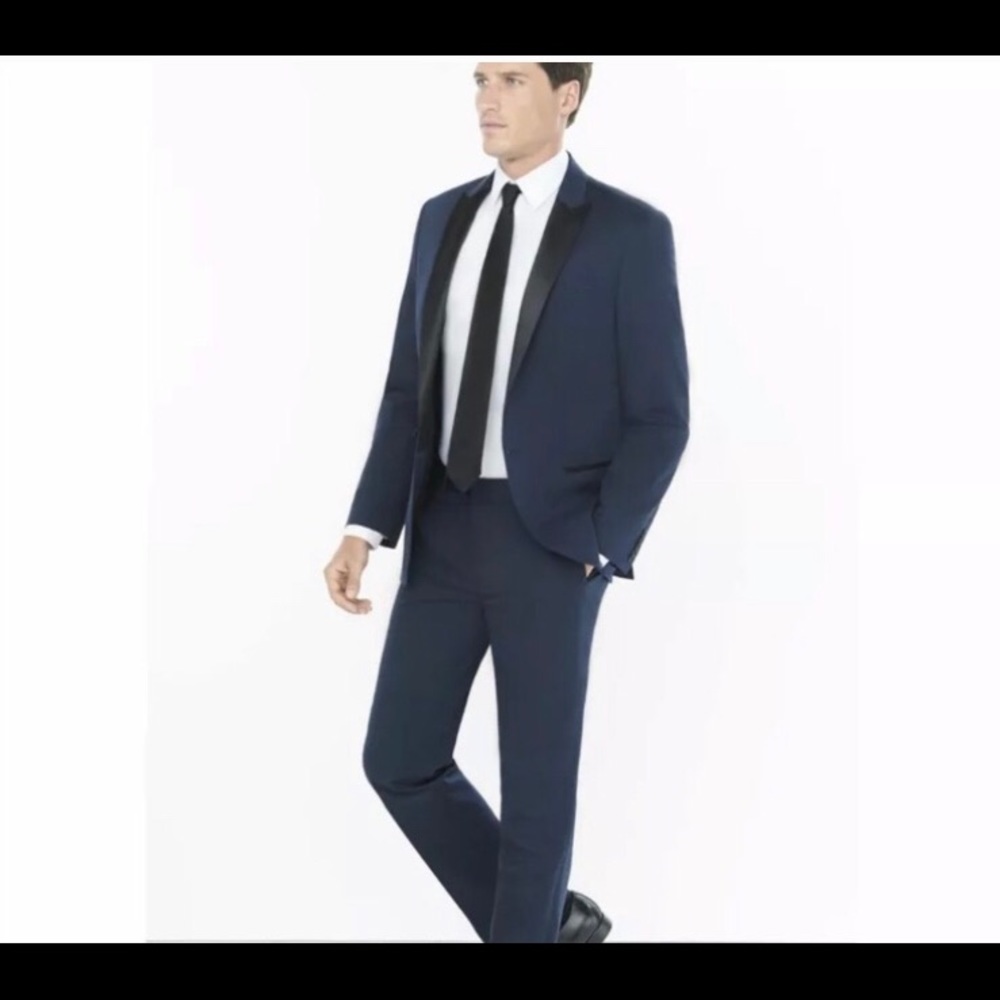 Express Slim Fit Navy Suit Pants